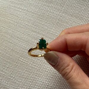 MONICA VINADER Gold Ring with Green Gemstone